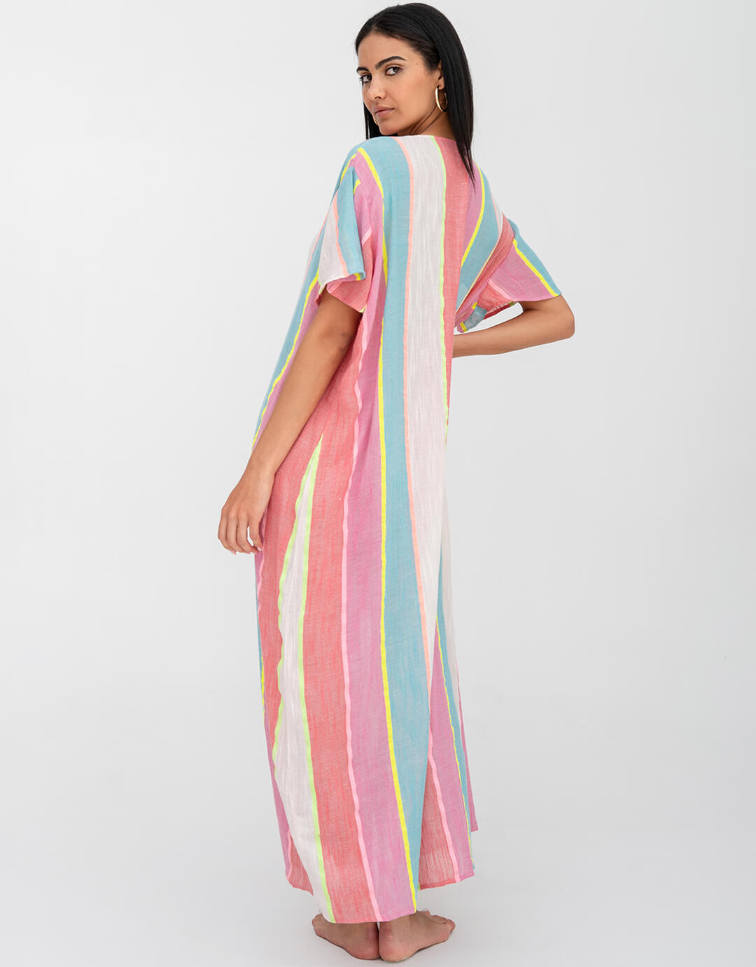 Contrast Bib Collar Kaftan - Multi - Simply Beach UK