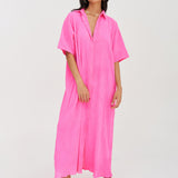 Crinkle Button Down Dress - Hot Pink - Simply Beach UK