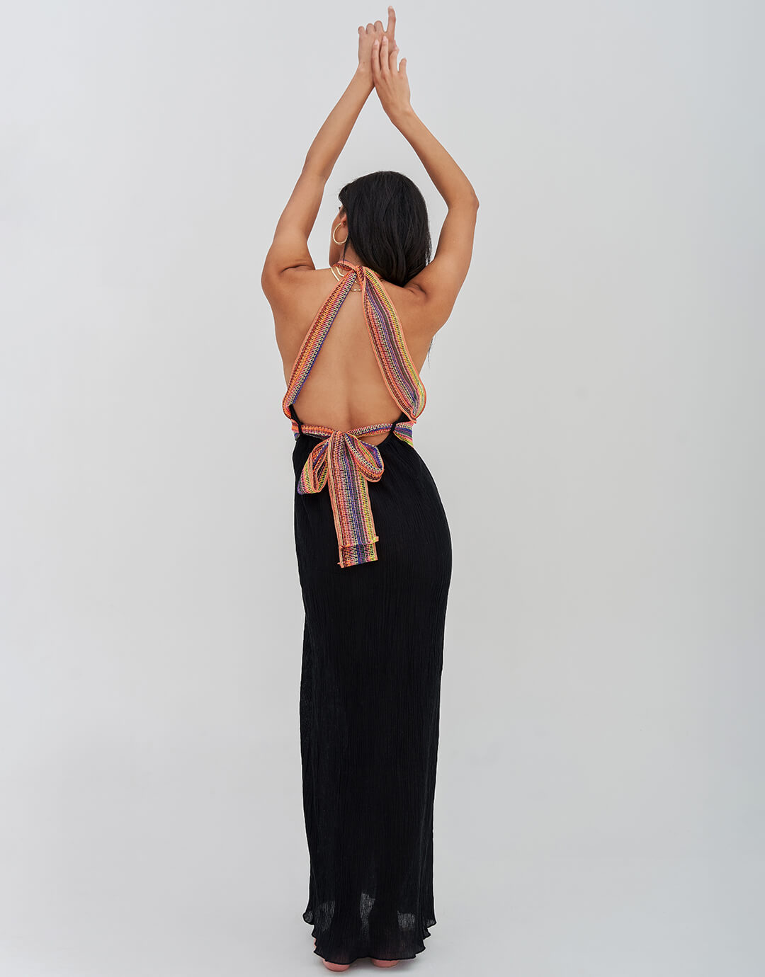Crinkle Halter Dress - Black - Simply Beach UK