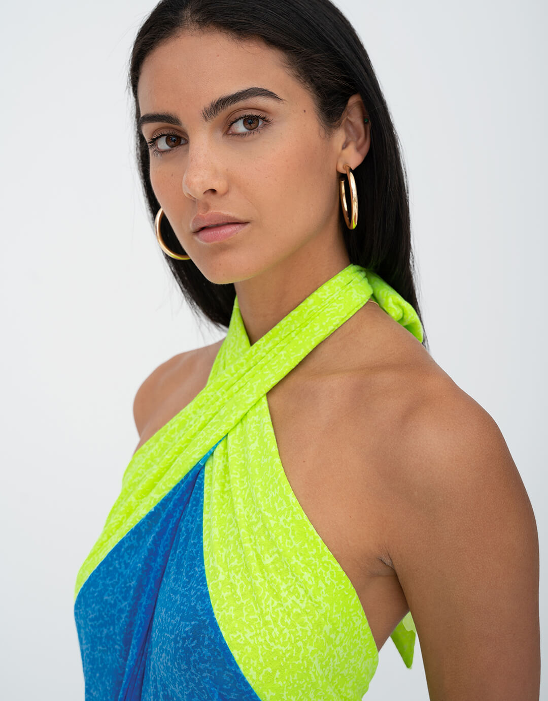 Crossover Halter Dress - Blue - Simply Beach UK