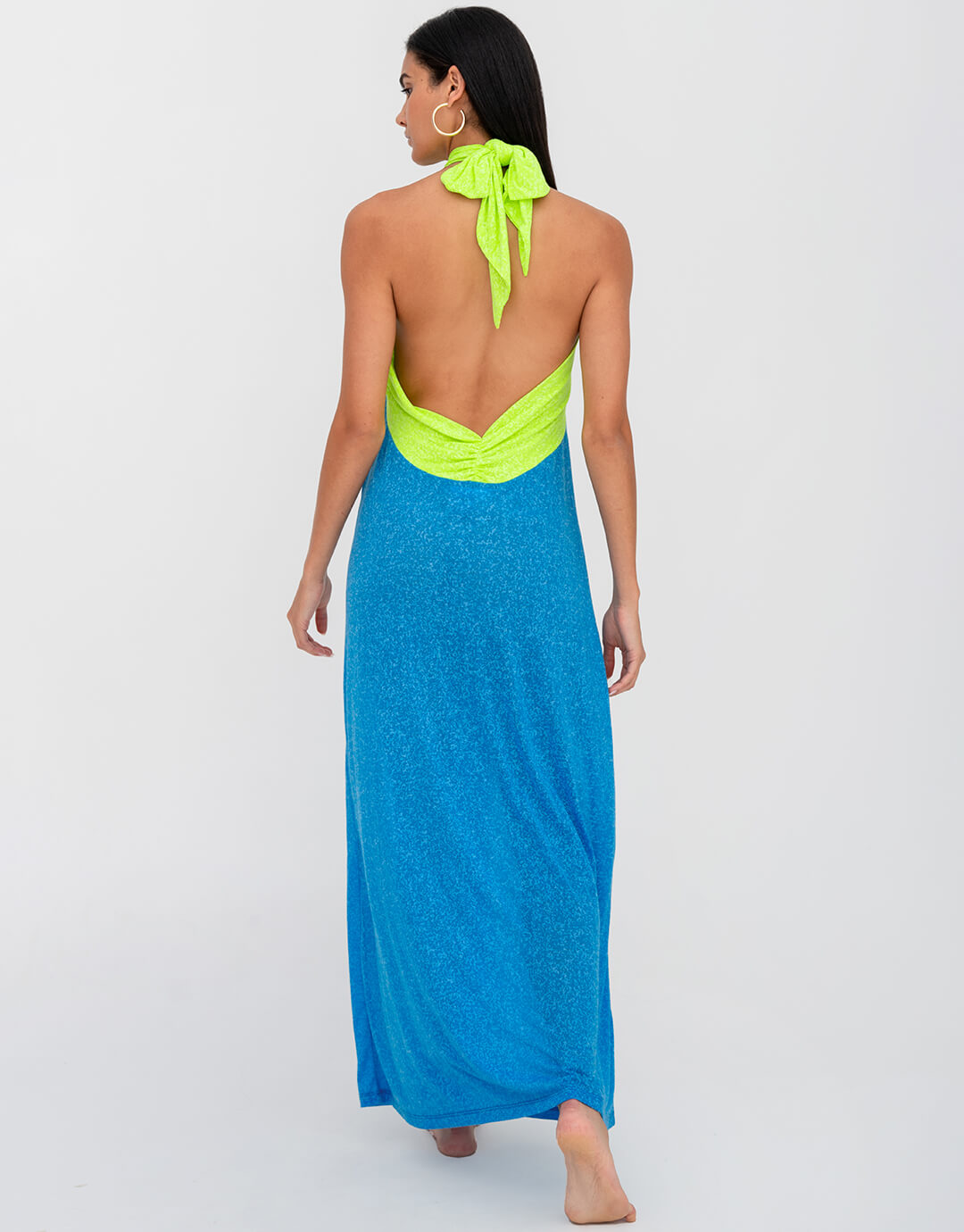 Crossover Halter Dress - Blue - Simply Beach UK