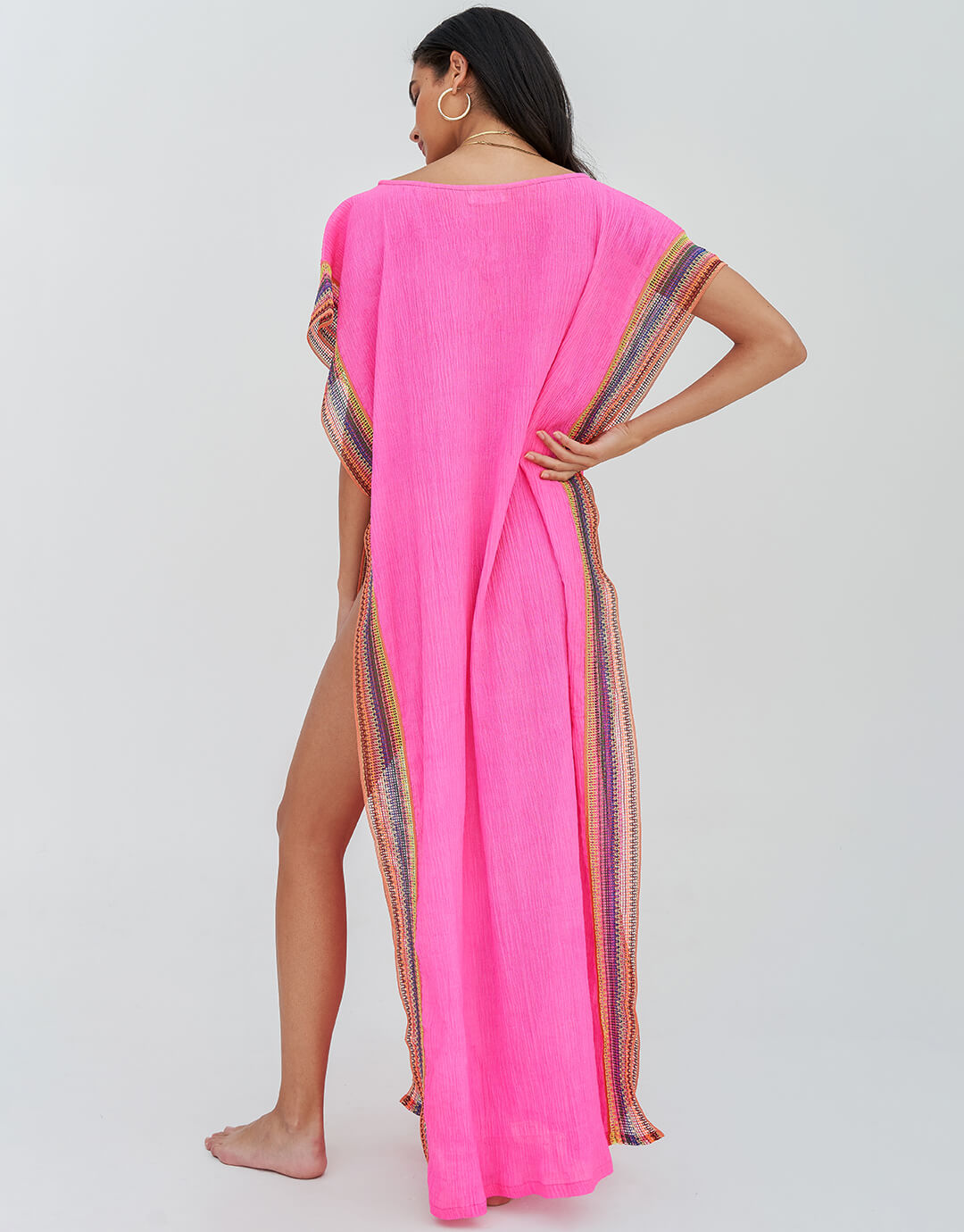 Crinkle Maxi Kaftan - Hot Pink - Simply Beach UK