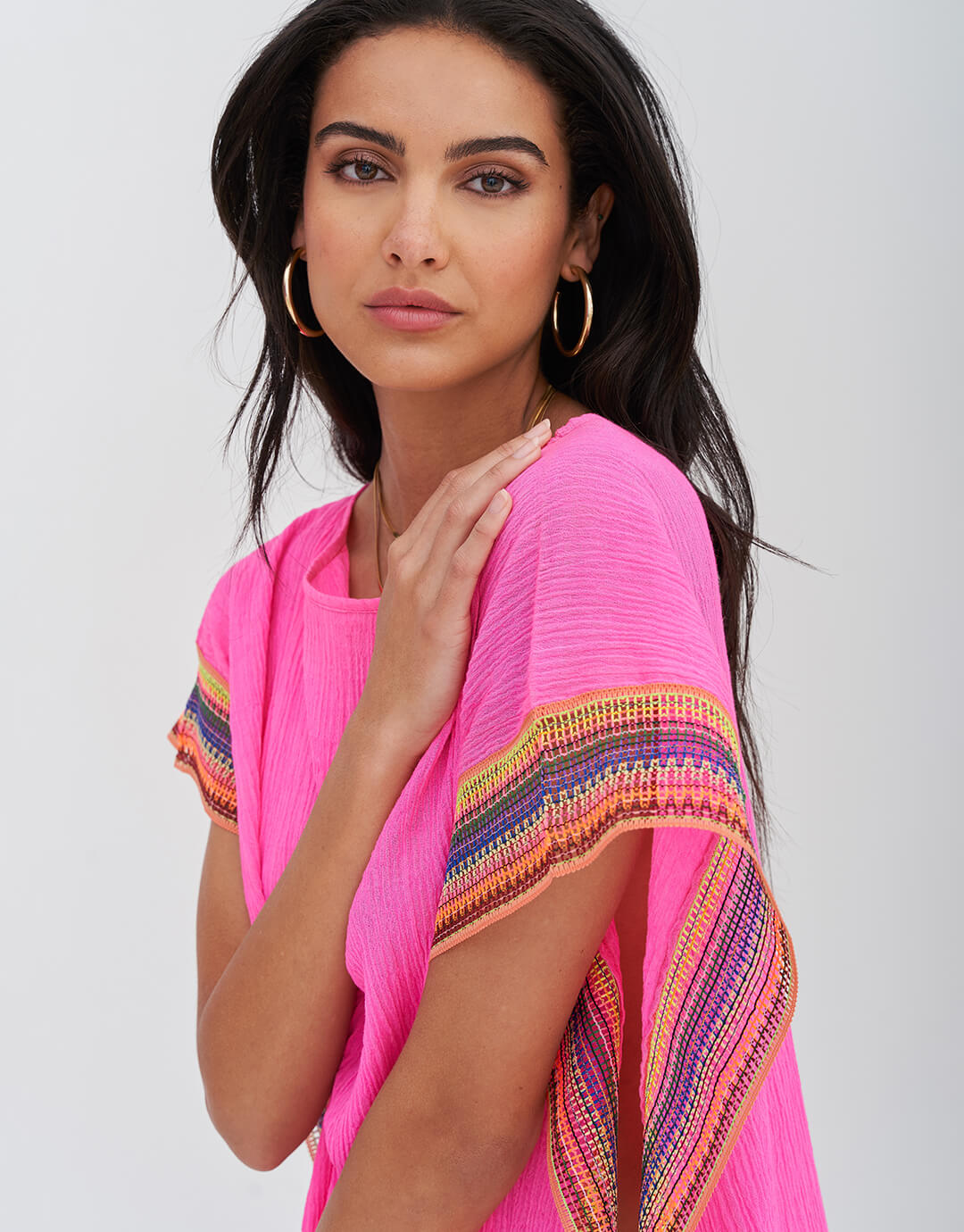 Crinkle Maxi Kaftan - Hot Pink - Simply Beach UK