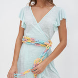 Chain Wrap Dress - Aqua - Simply Beach UK