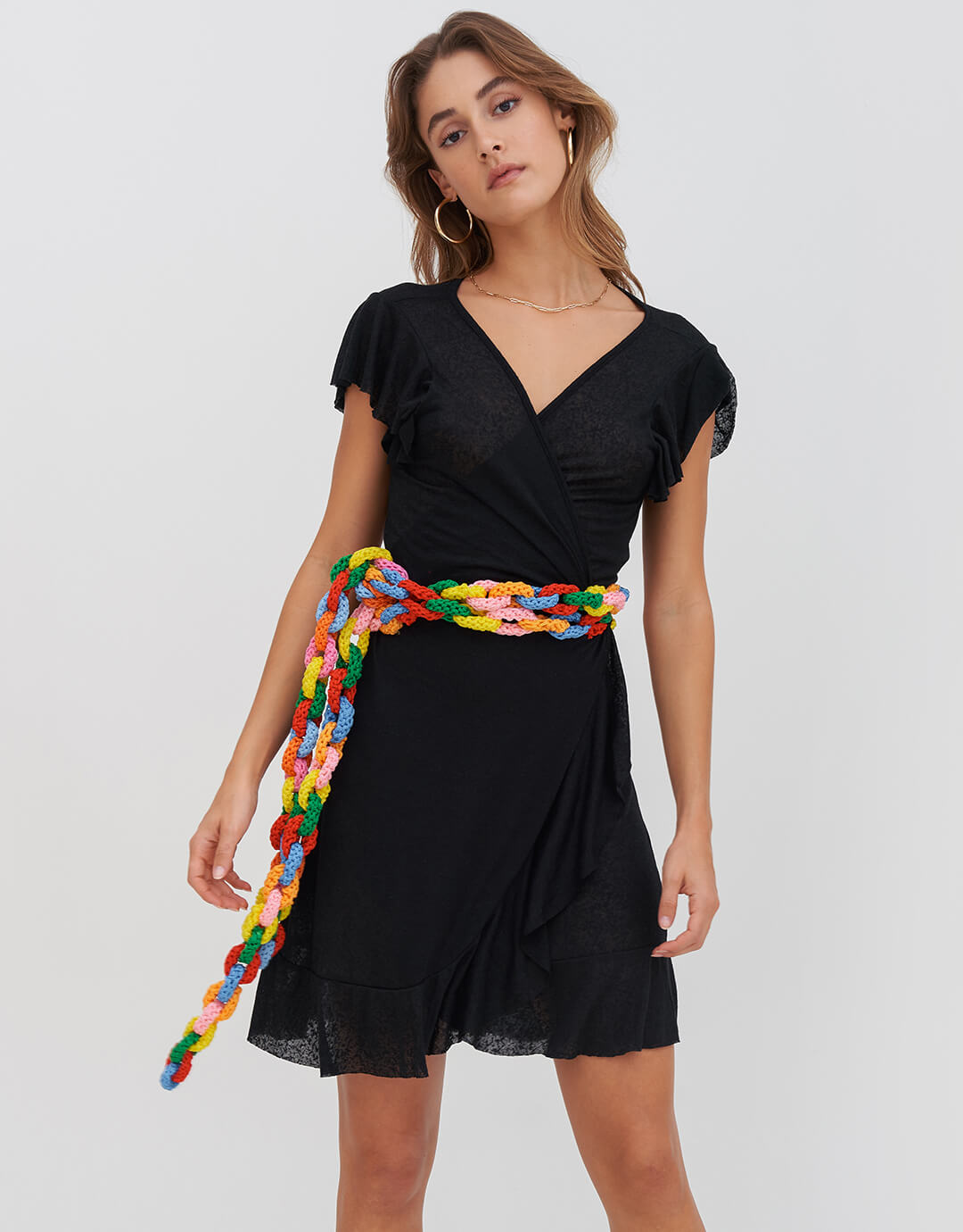 Chain Wrap Dress - Black - Simply Beach UK
