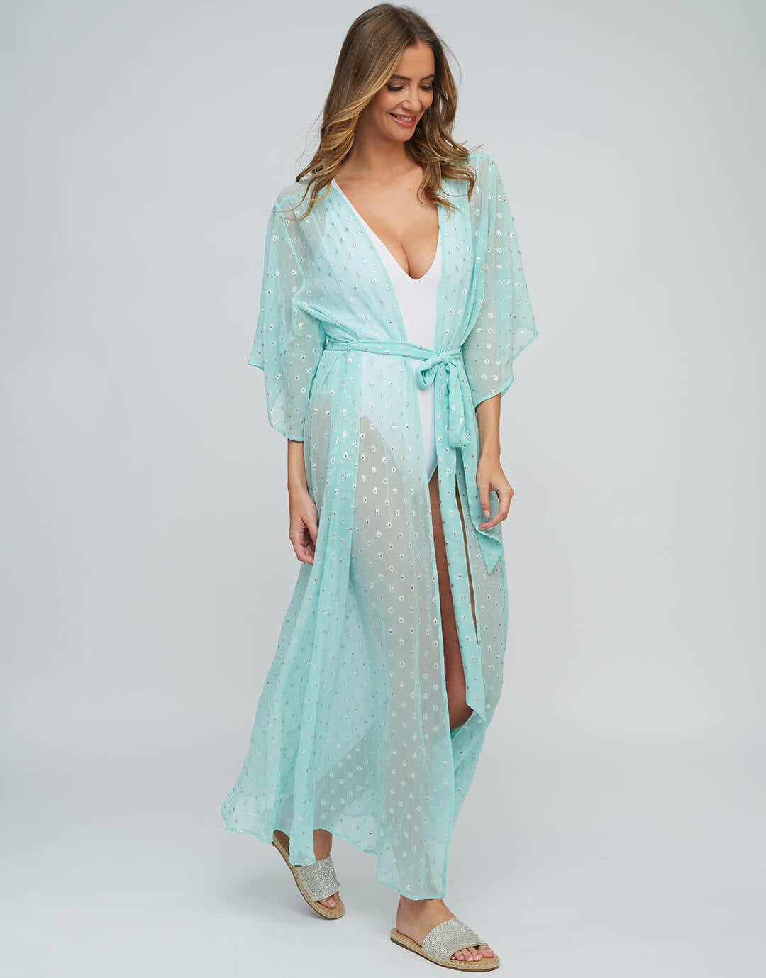 Estepona Maxi Kaftan - Turquoise - Simply Beach UK