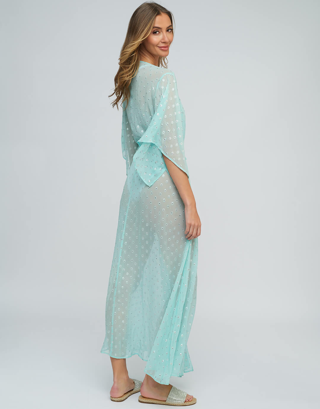 Estepona Maxi Kaftan - Turquoise - Simply Beach UK