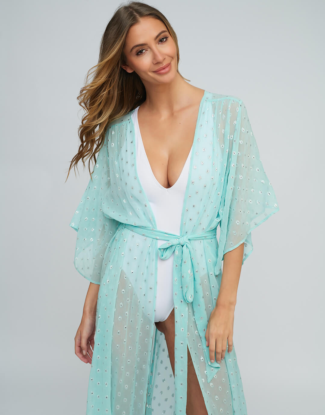 Estepona Maxi Kaftan - Turquoise - Simply Beach UK