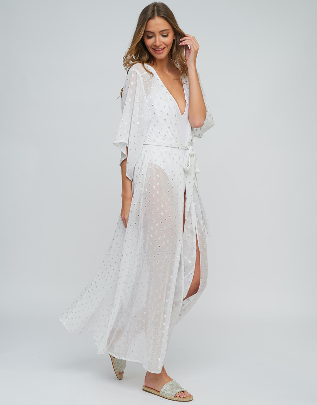Estepona Maxi Kaftan - White - Simply Beach UK