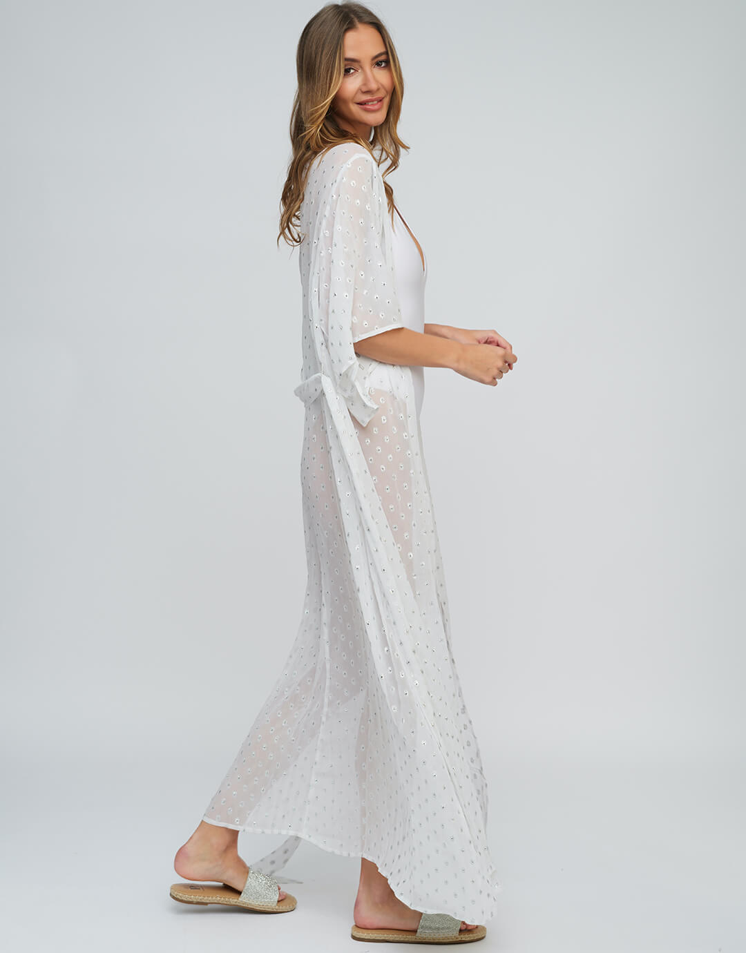 Estepona Maxi Kaftan - White - Simply Beach UK