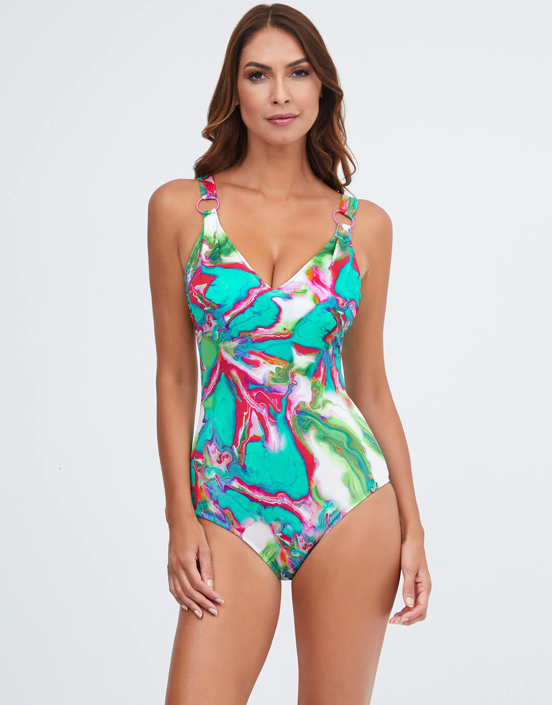 Frida Swimsuit - Green Marble - Simply Beach UK