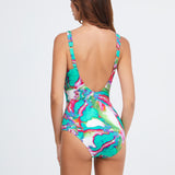 Frida Swimsuit - Green Marble - Simply Beach UK