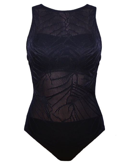 Profile Sheer Pleasure High Neck Swimsuit  - Black - Simply Beach UK