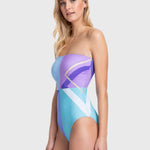 Gottex Modern Art Bandeau Swimsuit - Multi Blue