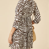 Namibia V Neck Tunic - Brown/White - Simply Beach UK