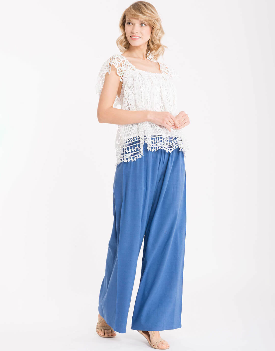 Palazzo Pants -  Blue - Simply Beach UK