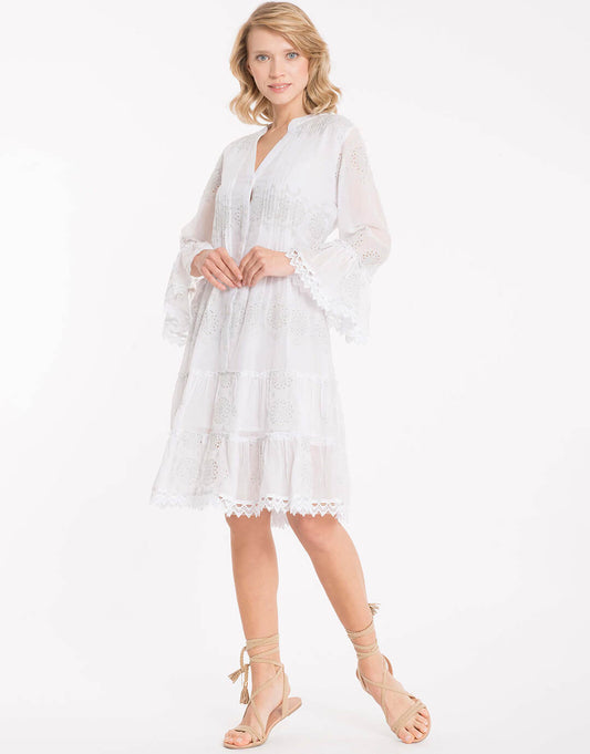 Monica Dress - White Silver - Simply Beach UK