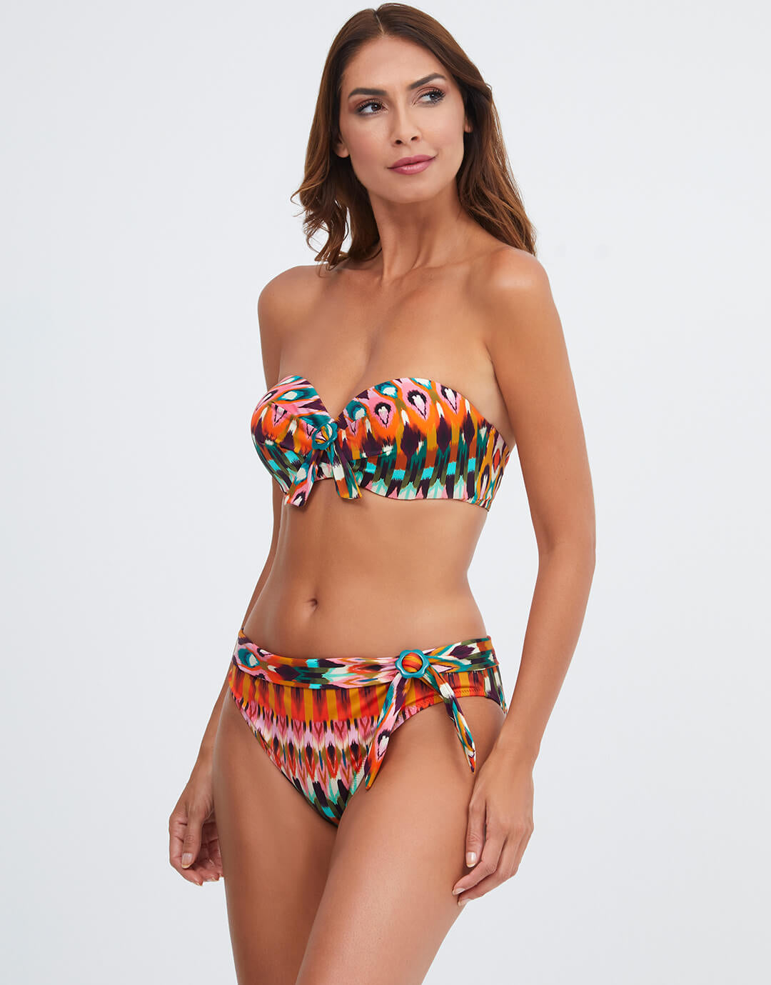 Ipanema Bandeau Bikini Top - Pink Multi - Simply Beach UK