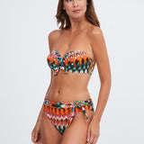 Ipanema Bandeau Bikini Top - Pink Multi - Simply Beach UK