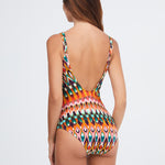 Ipanema Tie Front Swimsuit - Pink Multi - Simply Beach UK