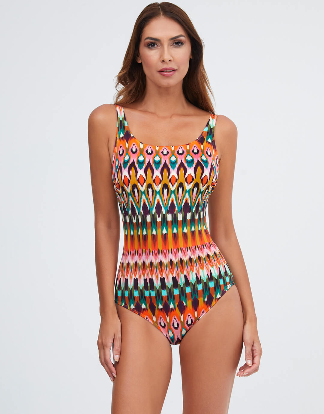 Ipanema High Front Swimsuit - Pink Multi - Simply Beach UK