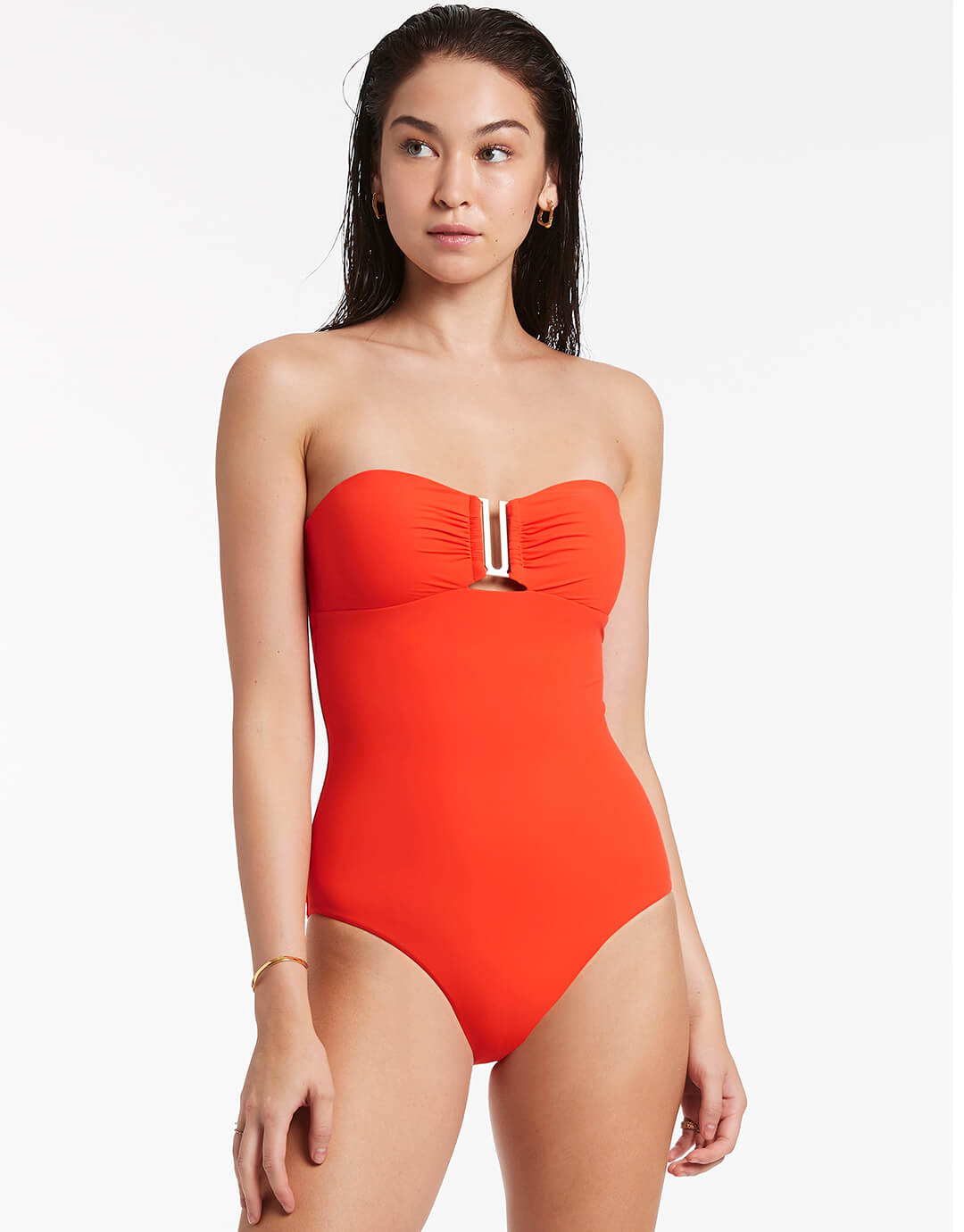 Jetset Bandeau Swimsuit - Fiamma Red - Simply Beach UK