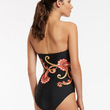 Silk Road Bandeau Swimsuit - Black - Simply Beach UK