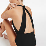 Jetset Plunge Loop Back Swimsuit - Black - Simply Beach UK