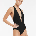 Jetset Plunge Loop Back Swimsuit - Black - Simply Beach UK