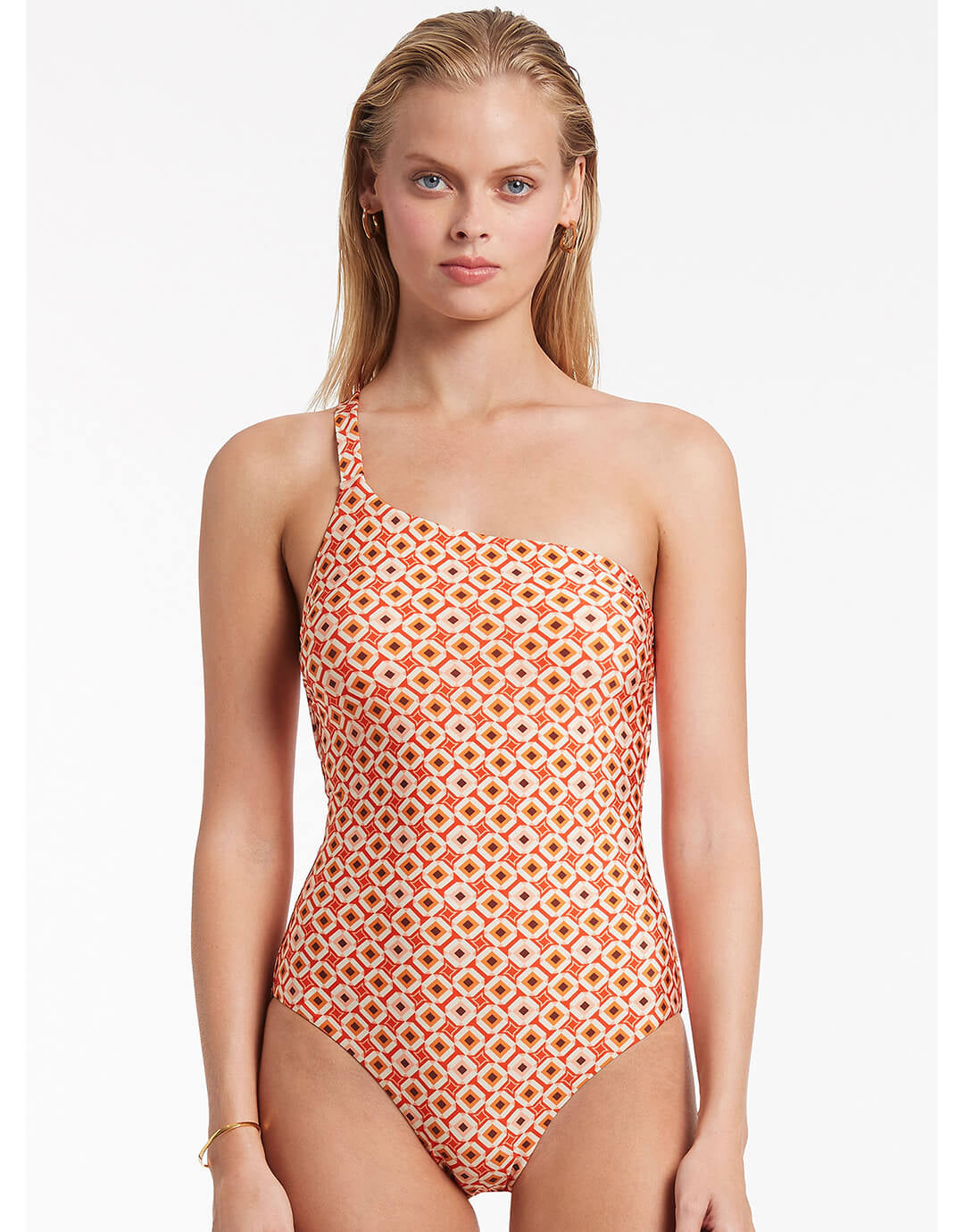 Playa One Shoulder Swimsuit - Fiamma Red - Simply Beach UK