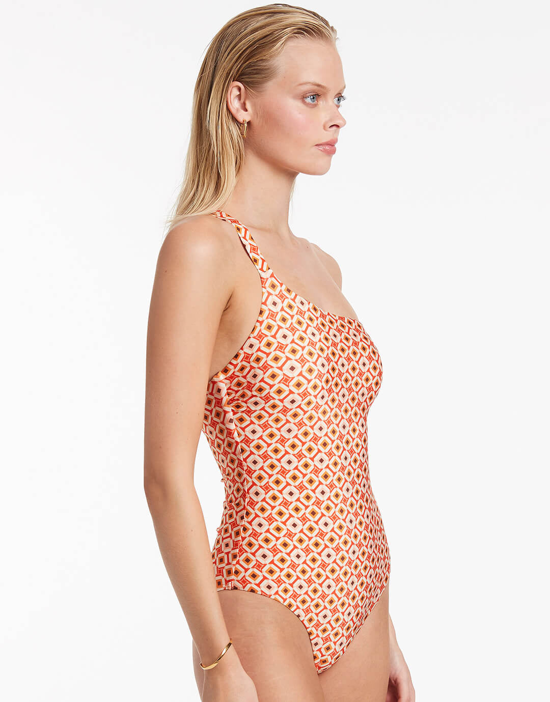 Playa One Shoulder Swimsuit - Fiamma Red - Simply Beach UK