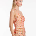 Playa One Shoulder Swimsuit - Fiamma Red - Simply Beach UK