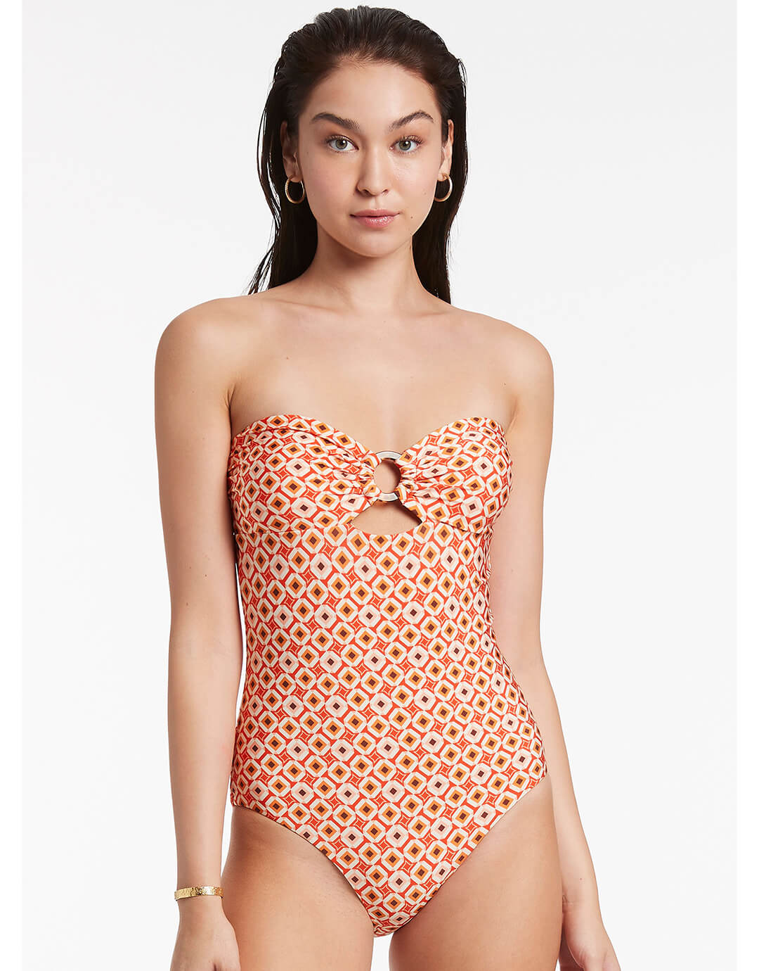 Playa Bandeau Swimsuit - Fiamma Red - Simply Beach UK