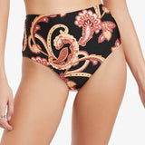Silk Road High Waist Bikini Pant - Black - Simply Beach UK