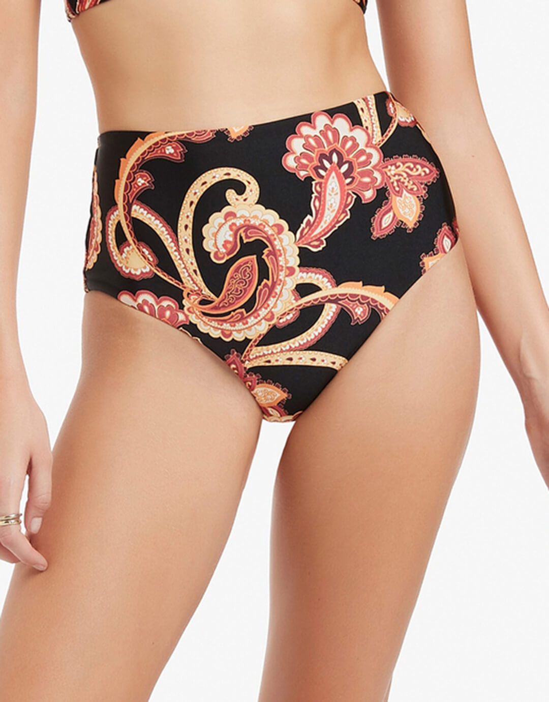 Silk Road High Waist Bikini Pant - Black - Simply Beach UK