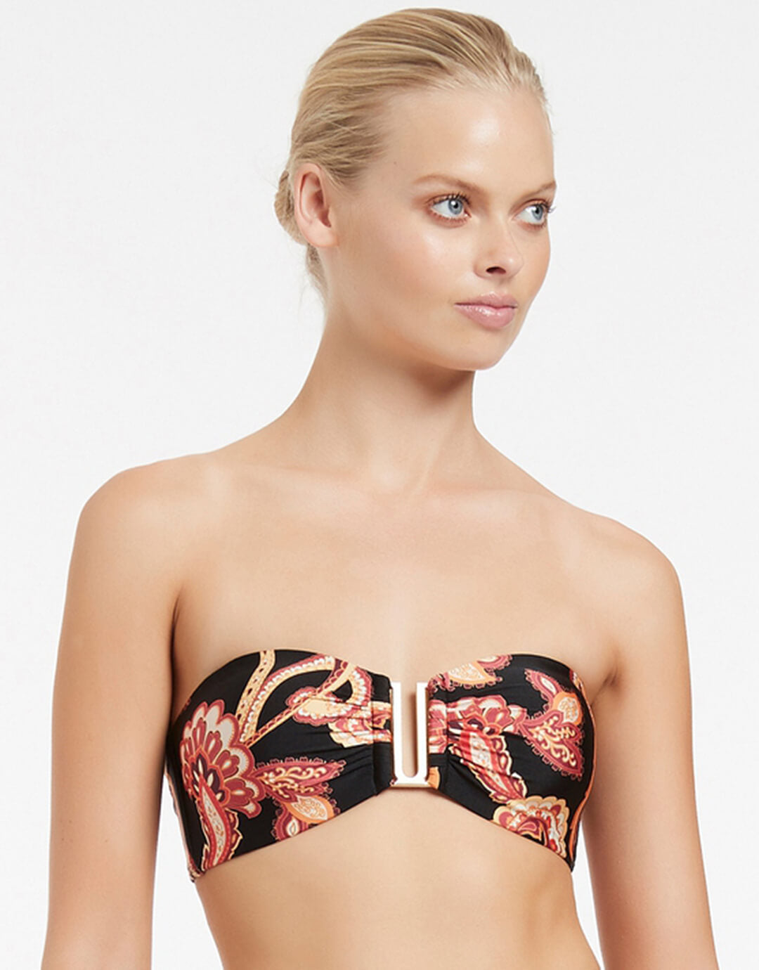 Silk Road Bandeau Bikini Top - Black - Simply Beach UK