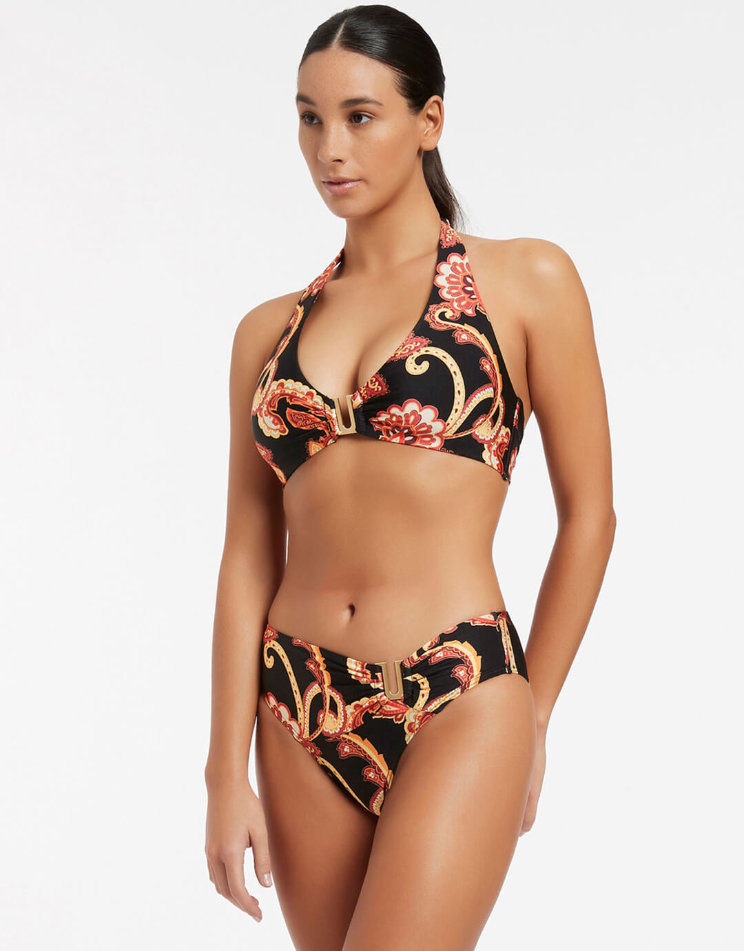 Silk Road D/DD Halter Bikini Top - Black - Simply Beach UK