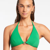 Isla Rib Halter Bikini Top - Green - Simply Beach UK