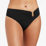 Jetset U Trim Mid Bikini Pant - Black - Simply Beach UK