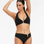 Jetset U Trim Mid Bikini Pant - Black - Simply Beach UK