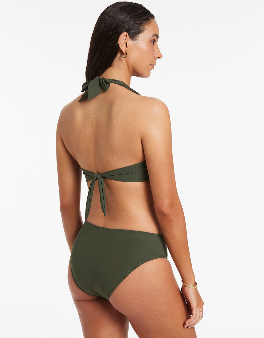 Jetset D DD U Trim Halter Bikini Top - Olive - Simply Beach UK