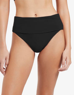 Jetset Fold Down Bikini Pant - Black - Simply Beach UK