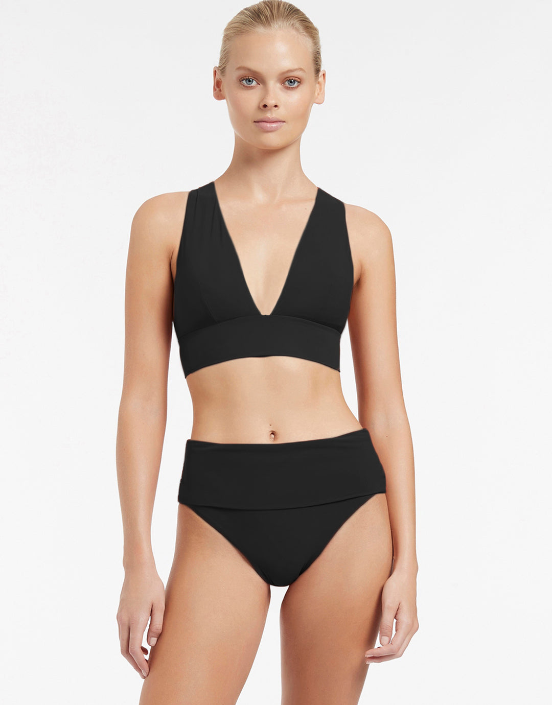 Jetset Fold Down Bikini Pant - Black - Simply Beach UK