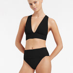 Jetset Soft Tri Bikini Top - Black - Simply Beach UK