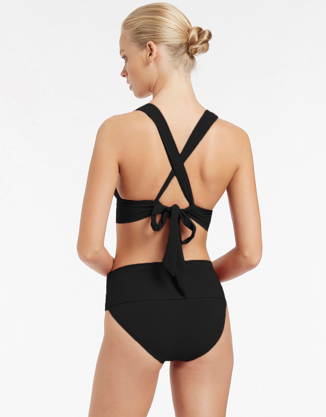 Jetset Fold Down Bikini Pant - Black - Simply Beach UK