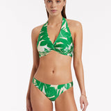 Floreale D DD Twist Front Bikini Top - Green - Simply Beach UK