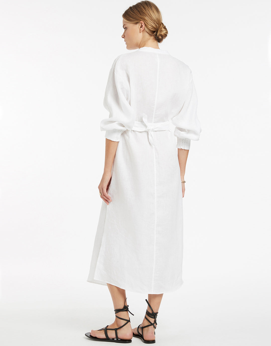Jetset Shirred Cuff Shirtdress - White - Simply Beach UK