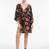 Silk Road Wide Sleeve Kaftan - Black - Simply Beach UK