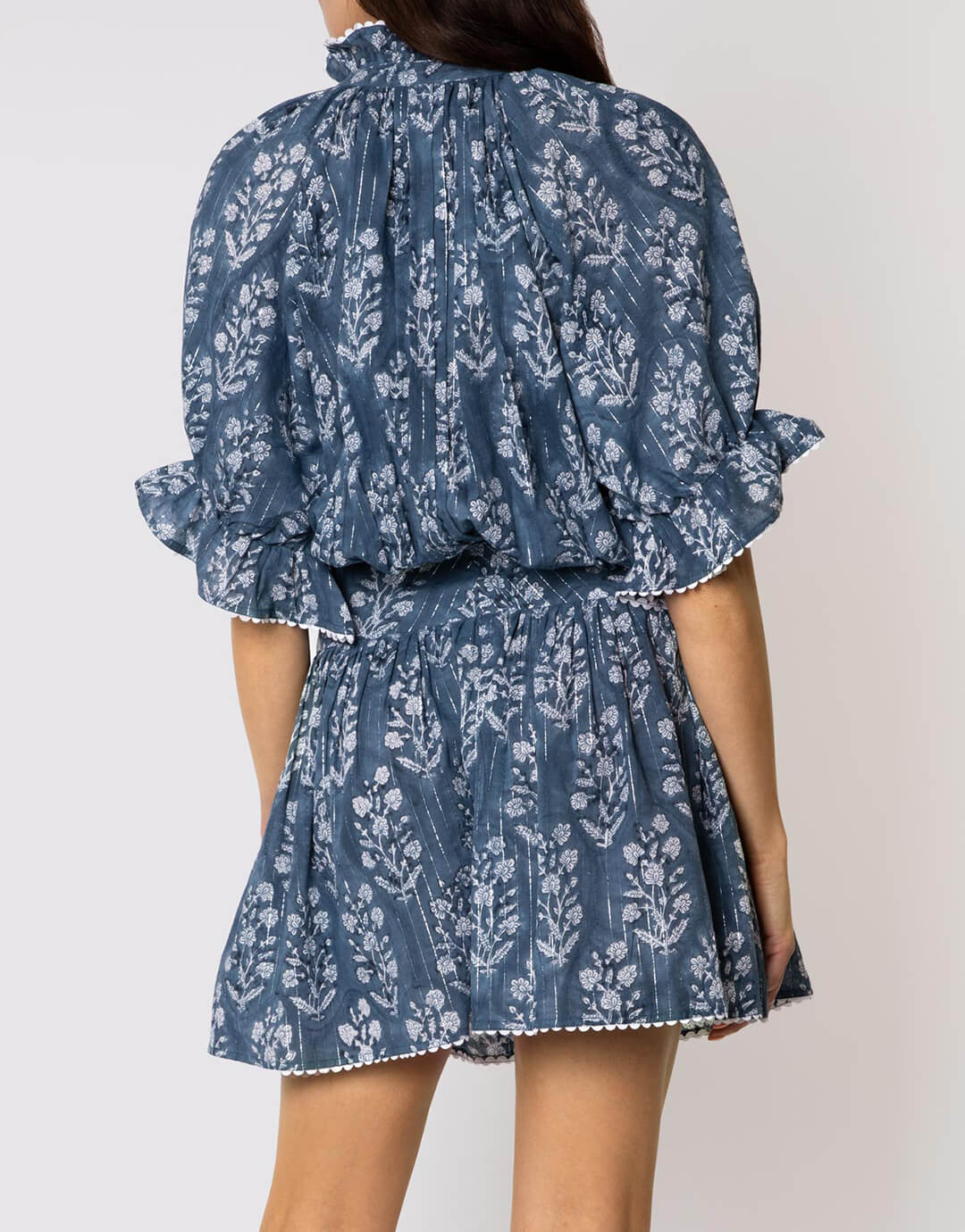 Small Flower Block Print Blouson Dress - Midnight - Simply Beach UK