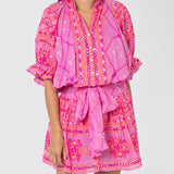 Mosaic Blouson Dress with Mirror Embroidery - Orchid - Simply Beach UK